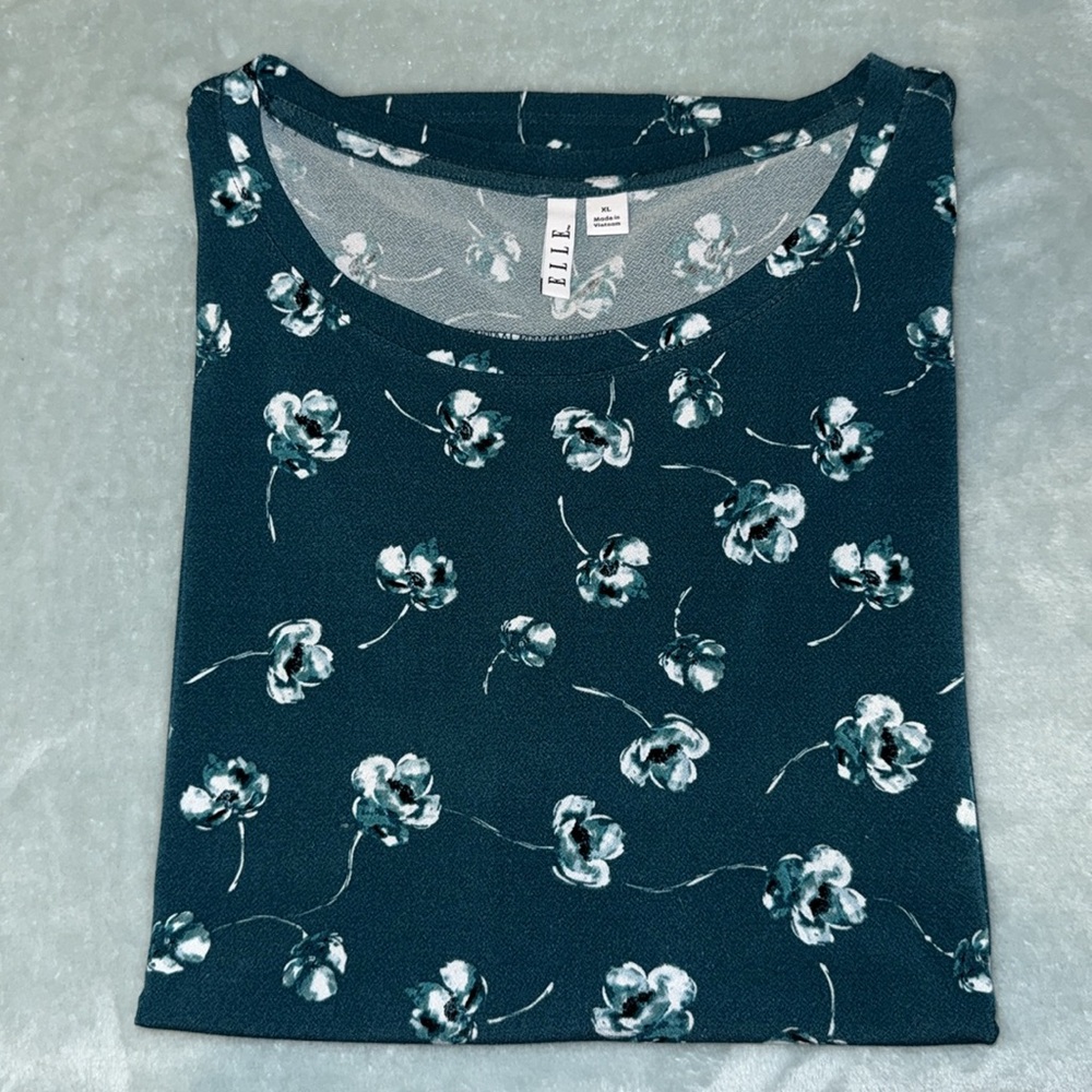 Floral Print Teal Top